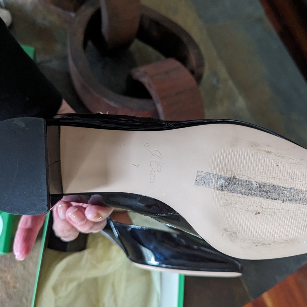 J. Crew Black Patent Leather T-Strap Millie Pump, 7M, NEW! - Picture 9 of 11